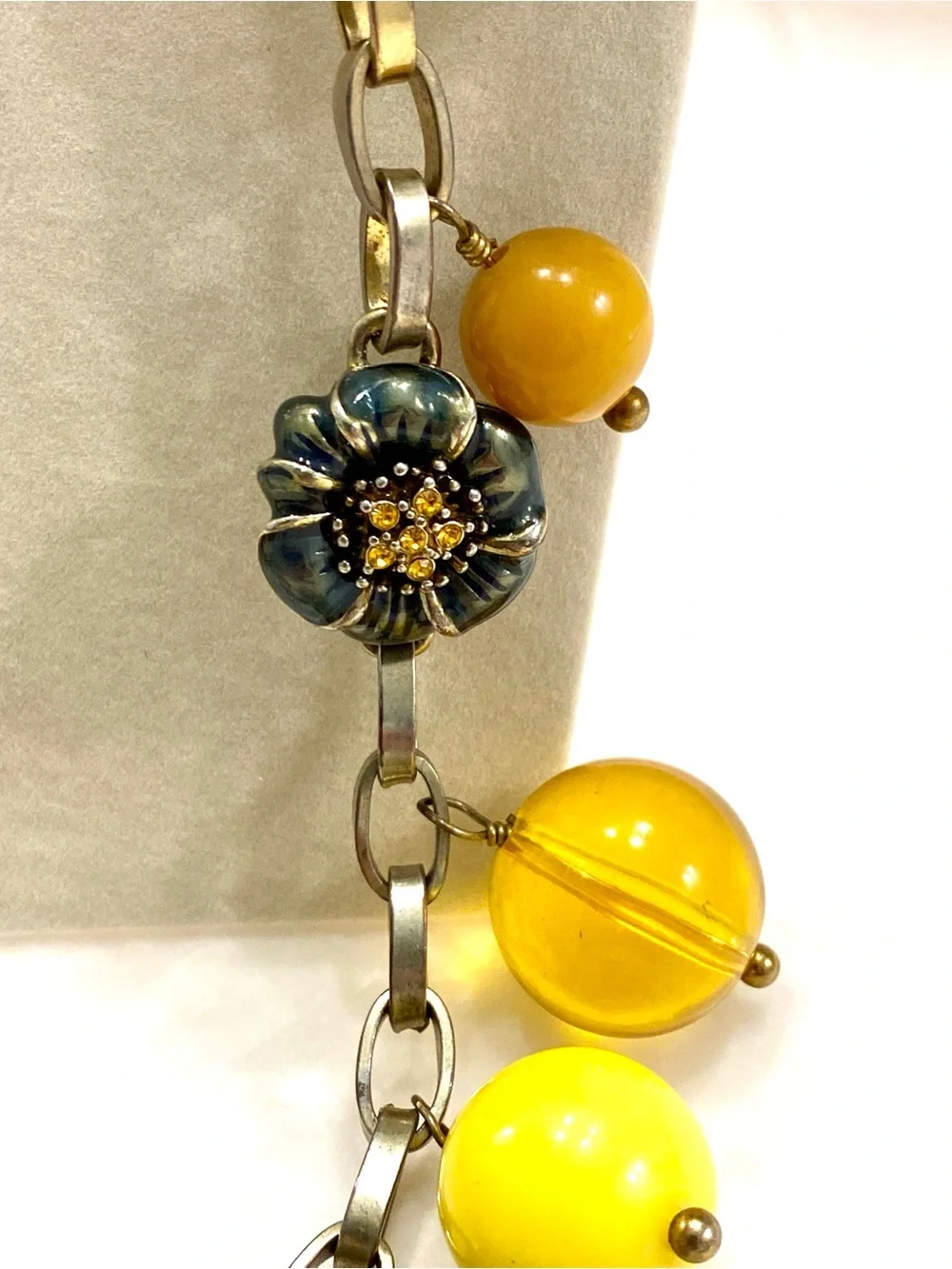 J. Crew Vintage Gumball Gold-Tone Chain Necklace with Multicolor Beads